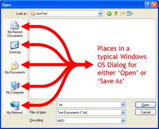 Quickly update the places in Windows Common Dialog
